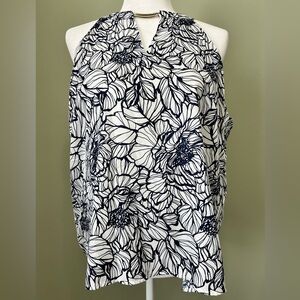 The Limited halter style  navy & white floral tank size XL